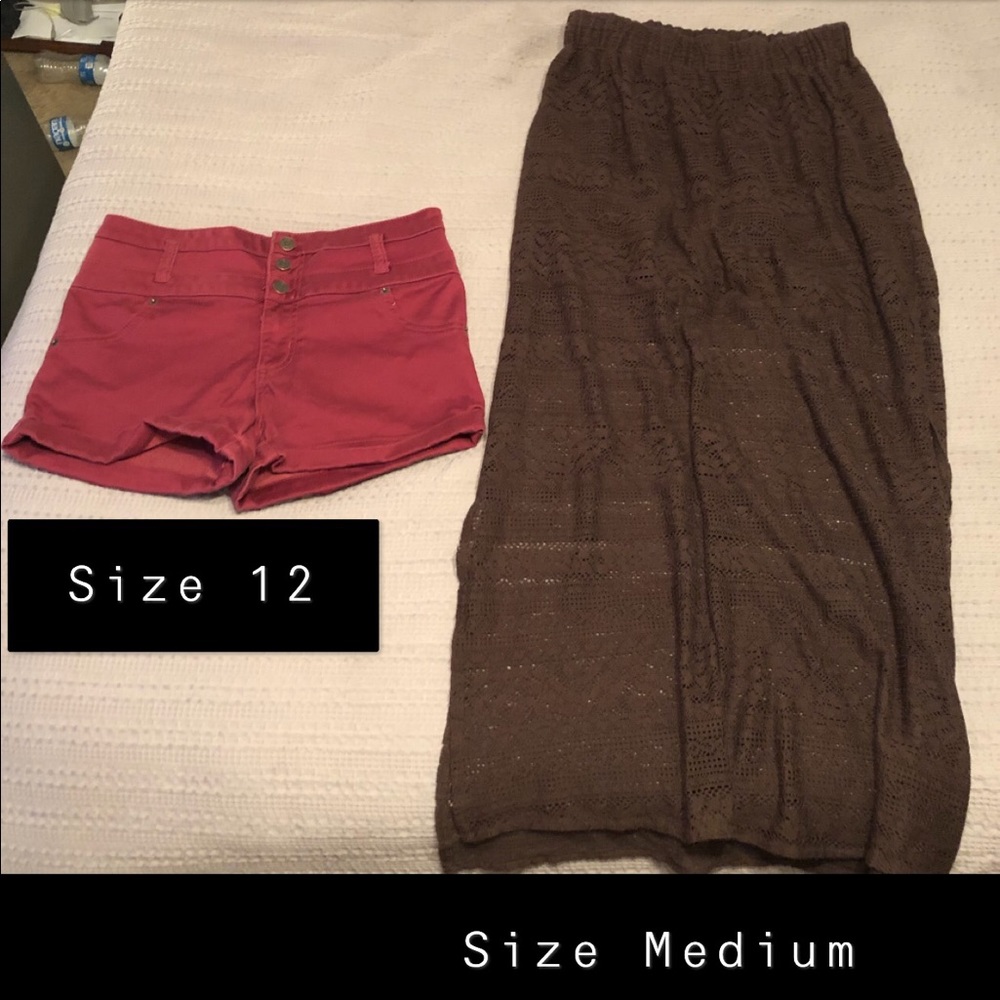 Women’s skirt and shorts.
